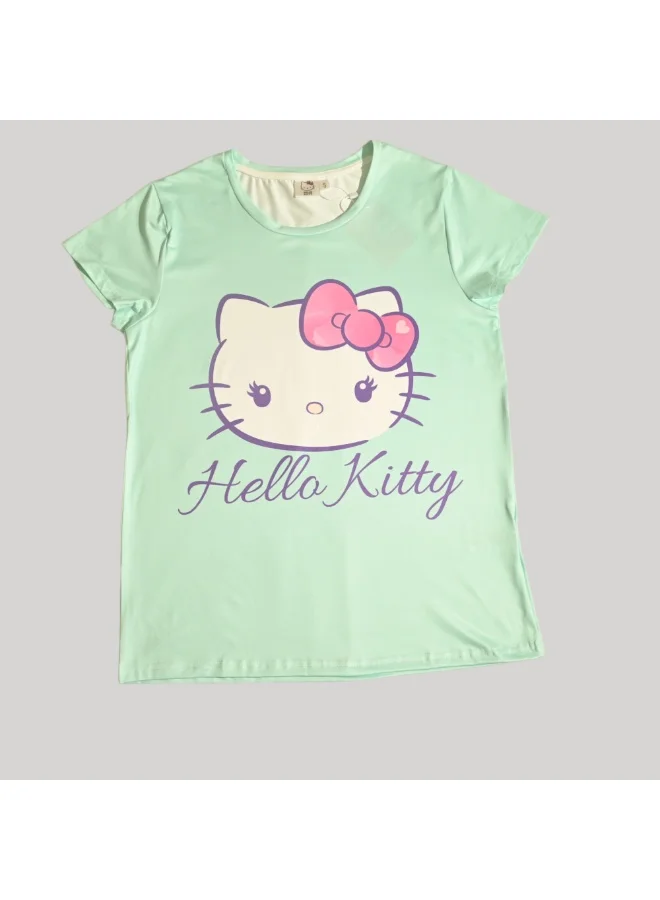 Hello Kitty HELLO KITTY WOMENS SHORT SLEEVE PAJAMA SETS , SILKY POLYESTER
