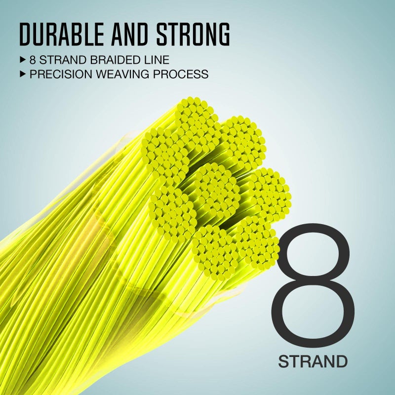Piscifun Fishing Line Backing, Braided Fishing Backing Line, 20LB, 100yds, Fluorescent Yellow - Image 2