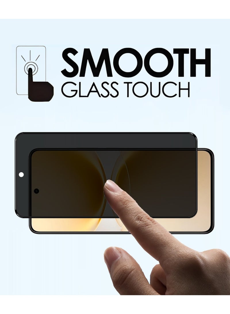 Yunpy [2+1 Packs] for VIVO V70 Lite Privacy Tempered Glass Screen Protector with Camera Lens Film, Including 2 Pack Front Privacy Glass and 1 Pack Camera Lens Film, 9H Hardness HD Clear Anti-Scratch Anti-Fingerprint Bubble-Free Case Friendly Screen Protector - Image 4