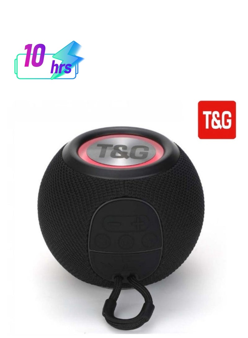 تي اند جي TG-337 TWS مكبر صوت بلوتوث لاسلكي محمول مع أضواء LED وامضة باللون الأسود - Image 1