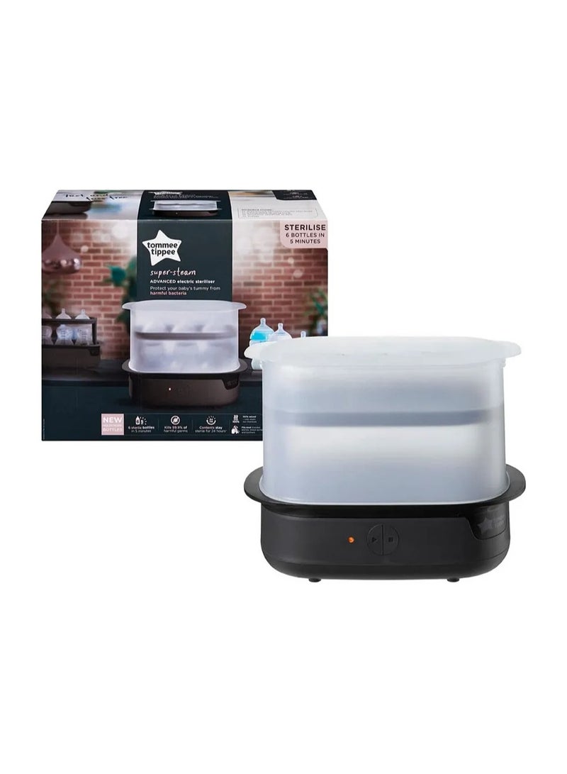 Tommee Tippee UK Tommee Tippee Advanced Electric Steam Sterilizer for Baby Bottles, BPA Free, Fits 6 Bottles - Black - Image 2