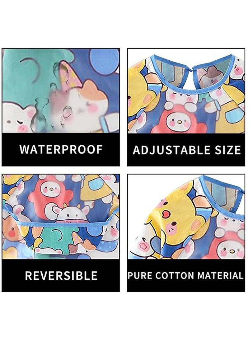 Y&D - Long Sleeves Baby Bibs, Waterproof Toddler Weaning Coverall Bibs for Feeding, with Pocket 9-36 Months, Infants Eating and Painting - Image 1