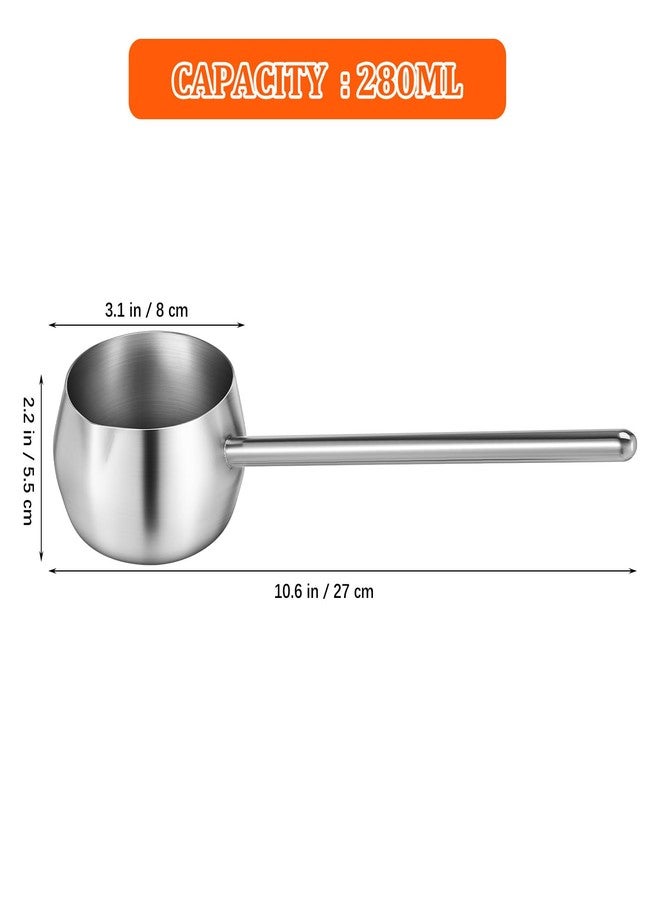 HEALEEP Stainless Steel Soup Ladle, Metal Oil Ladle With Pour Spout Long Handle for Kitchen Cooking Serving Canning Soups and Drizzle Sauces, 280ml - Image 3