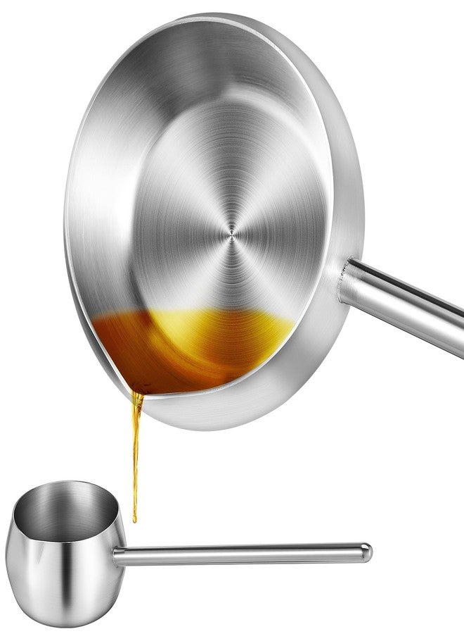 HEALEEP Stainless Steel Soup Ladle, Metal Oil Ladle With Pour Spout Long Handle for Kitchen Cooking Serving Canning Soups and Drizzle Sauces, 280ml - Image 1