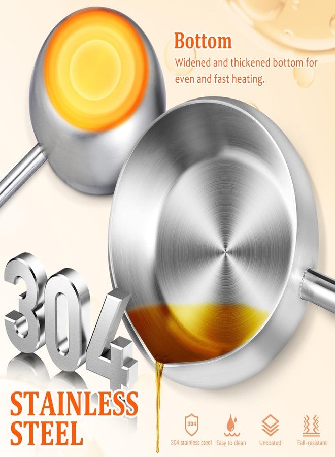 HEALEEP Stainless Steel Soup Ladle, Metal Oil Ladle With Pour Spout Long Handle for Kitchen Cooking Serving Canning Soups and Drizzle Sauces, 280ml - Image 2