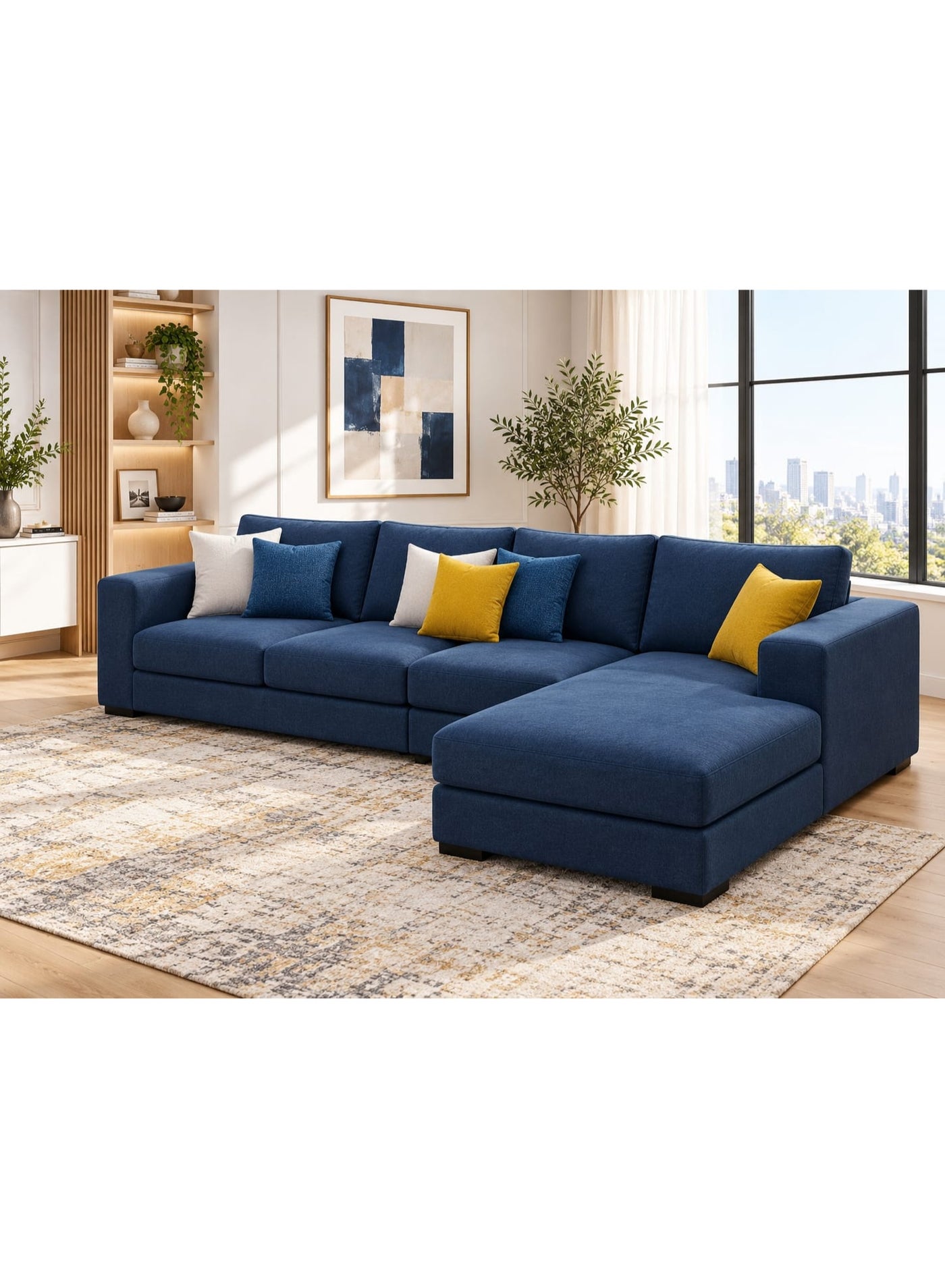 Brand New Stylish L Shaped Corner Couch with Extra Deep Seating, Spacious Family Layout and Elegant Modern Upholstered Finish