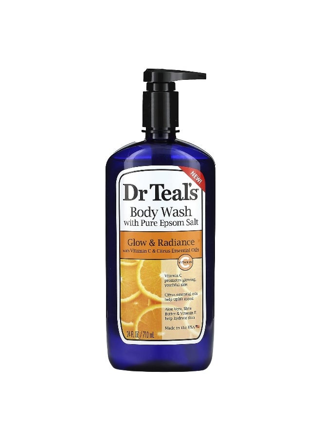 Dr. Teals Dr. Teal's, Body Wash With Pure Epsom Salt, Glow & Radiance, 24 fl oz (710 ml)  - Image 1