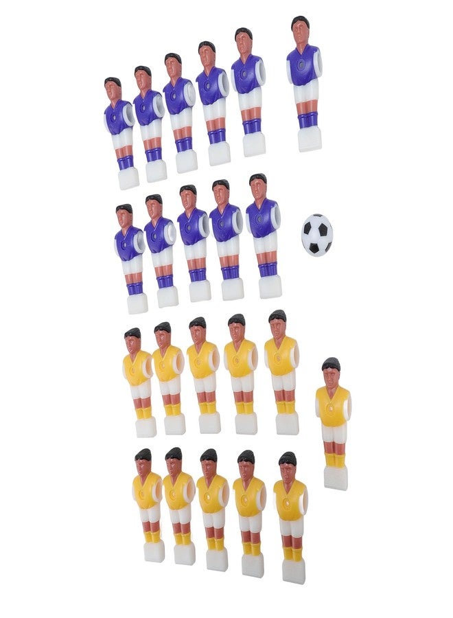 Sunisfa Foosball Soccer Table Football Men Player Replacement Parts with 11 11 Yellow Foosball Players Black White Soccer Ball for 1.4M Soccer Table - Image 1