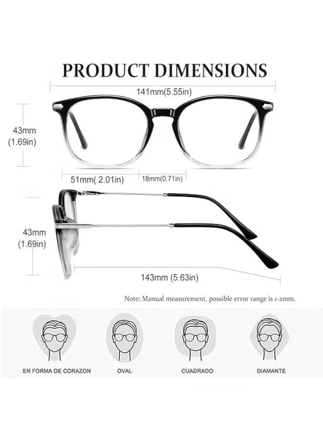 اتش واي نظارات مضادة للضوء الأزرق للرجال والنساء بتقنية تغيّر اللون، عدسات شفافة لتجربة الألعاب، خفيفة الوزن للغاية، لمشاهدة التلفاز والكمبيوتر واللابتوب، للحماية من إرهاق العين. - Image 5