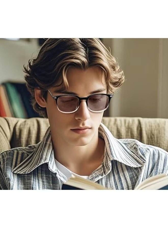 اتش واي نظارات مضادة للضوء الأزرق للرجال والنساء بتقنية تغيّر اللون، عدسات شفافة لتجربة الألعاب، خفيفة الوزن للغاية، لمشاهدة التلفاز والكمبيوتر واللابتوب، للحماية من إرهاق العين. - Image 3