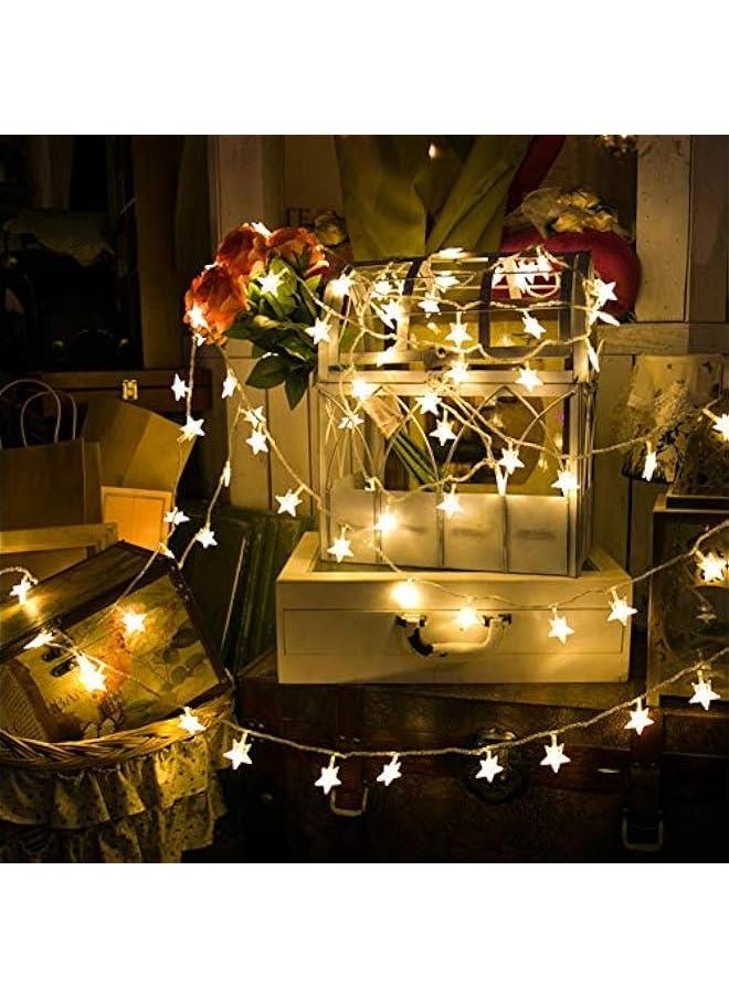Arabest Warm White 100 LED Star String Lights, 33FT Waterproof Fairy Lights for Indoor and Outdoor Wedding Party,  Tree, New Year, Ramadan, Garden Decoration, Extendable Plug-in.  - Image 2