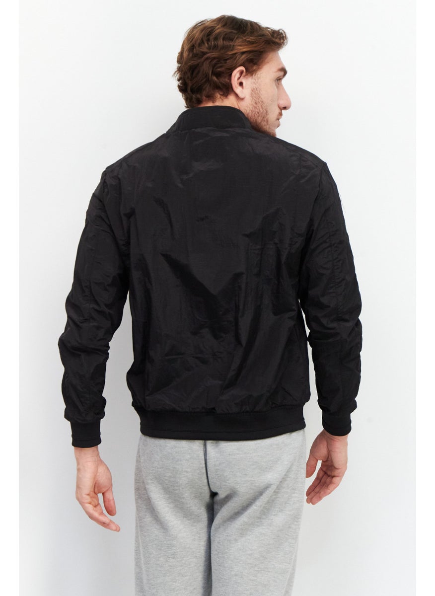 Sorbino Men Plain High Neck Windbreaker Jacket, Black  - Image 4