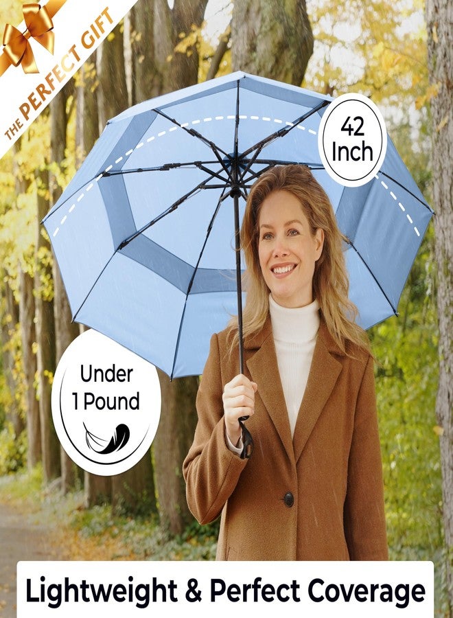 TUMELLA Unbreakable Windproof Travel Umbrella (Light, Beautiful & Superior), 2023 Ultra-Flex Tech, Compact, Small, Portable, Automatic, Strong, Durable, Premium Grip, Vibrant Designs, Folding Umbrella - Image 5