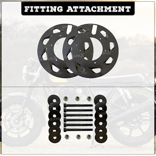 MIKANIX Carbon Finish Wind Design Front/Rear Pro Disc Wheel Cover 17 Inch Fairing Kit Compatible with RE Interceptor 650 - Image 3