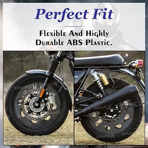 MIKANIX Carbon Finish Wind Design Front/Rear Pro Disc Wheel Cover 17 Inch Fairing Kit Compatible with RE Interceptor 650 - Image 5