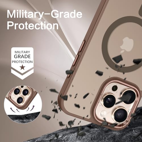 BENTOBEN Magnetic for iPhone 16 Pro Max Case, [Compatible with MagSafe] Translucent Matte Slim Shockproof Anti-Slip Anti-Yellow Women Men Protective Phone Case for iPhone 16 Pro Max 6.9",Brown - Image 4