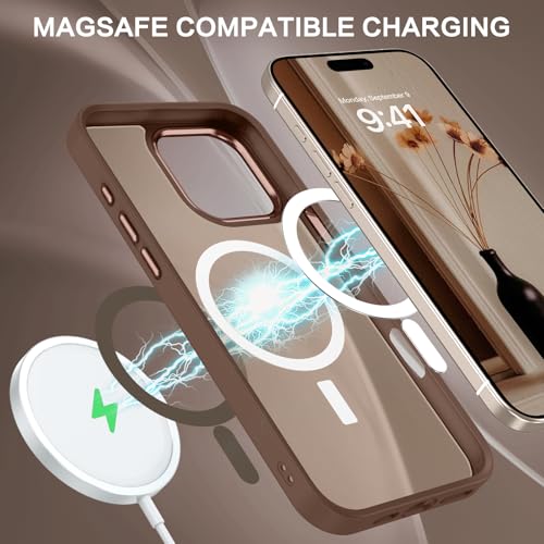BENTOBEN Magnetic for iPhone 16 Pro Max Case, [Compatible with MagSafe] Translucent Matte Slim Shockproof Anti-Slip Anti-Yellow Women Men Protective Phone Case for iPhone 16 Pro Max 6.9",Brown - Image 2