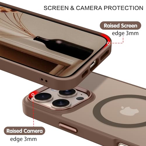 BENTOBEN Magnetic for iPhone 16 Pro Max Case, [Compatible with MagSafe] Translucent Matte Slim Shockproof Anti-Slip Anti-Yellow Women Men Protective Phone Case for iPhone 16 Pro Max 6.9",Brown - Image 5
