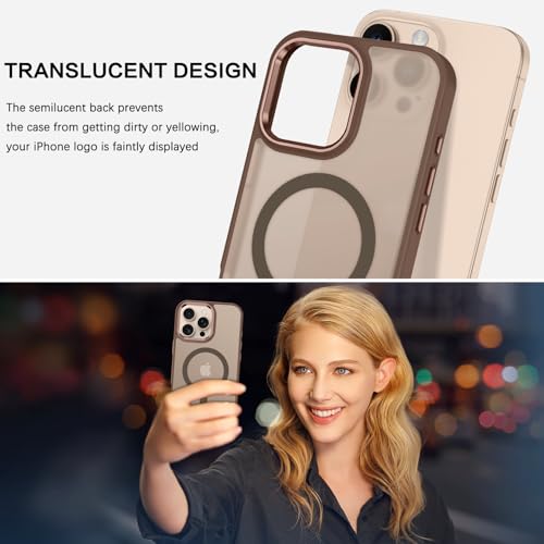 BENTOBEN Magnetic for iPhone 16 Pro Max Case, [Compatible with MagSafe] Translucent Matte Slim Shockproof Anti-Slip Anti-Yellow Women Men Protective Phone Case for iPhone 16 Pro Max 6.9",Brown - Image 3