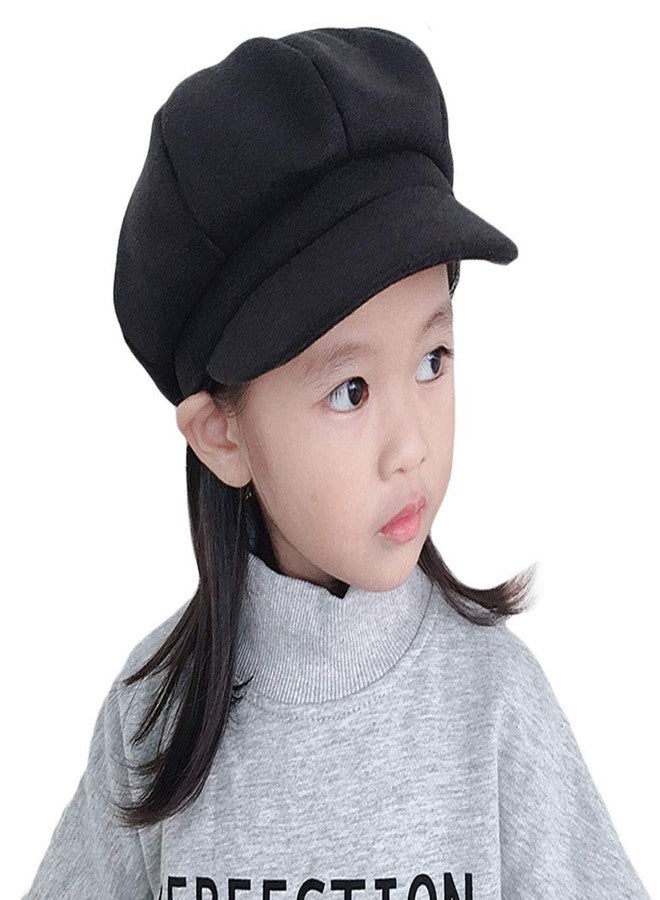 Newfancy Kids Boys Girls Winter 8 Panels Newsboy Caps Wool Flat Beret Cabbie Hat for Toddler Baby,2 to 7 Years - Image 1