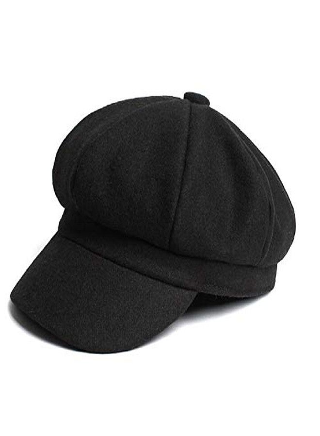 Newfancy Kids Boys Girls Winter 8 Panels Newsboy Caps Wool Flat Beret Cabbie Hat for Toddler Baby,2 to 7 Years - Image 5
