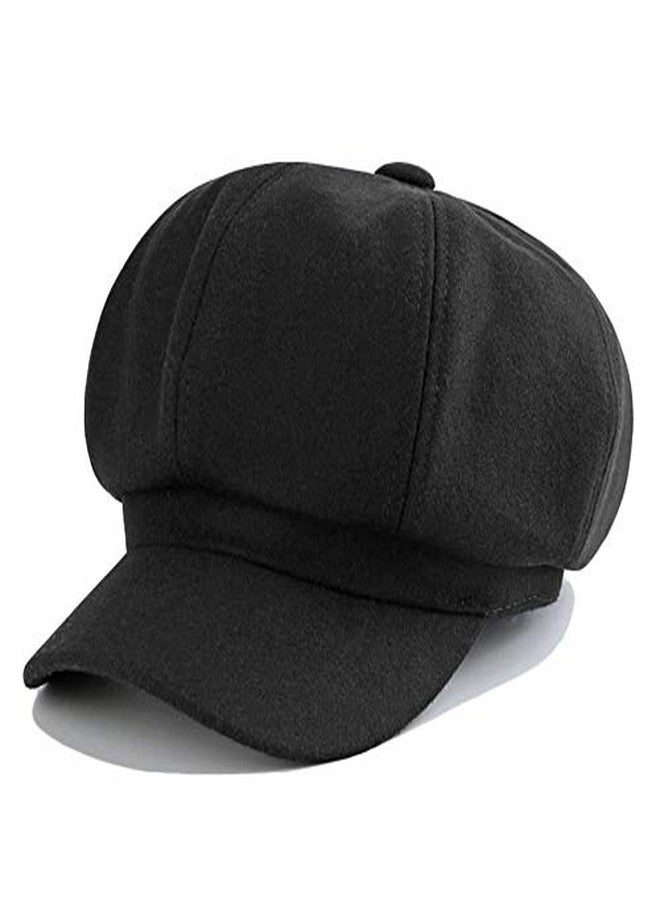 Newfancy Kids Boys Girls Winter 8 Panels Newsboy Caps Wool Flat Beret Cabbie Hat for Toddler Baby,2 to 7 Years - Image 4