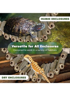 SunGrow Bamboo Gecko Reptile Climbing Bridge And Lizard Lounge, 18” Swinging Hideout Bridge, Helps Leopard Geckos With Thermoregulation, Increases Habitat Space, Can Be Submerged In Water  - Image 4