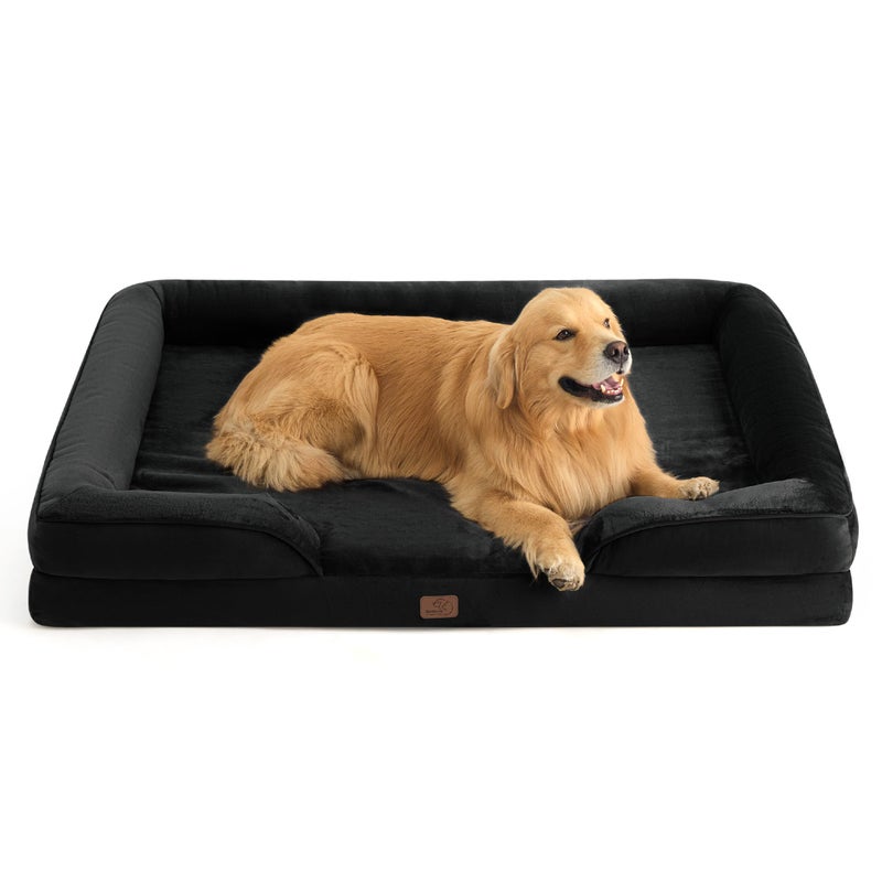 Bedsure XXL Orthopedic Dog Bed for Extra Large Dogs - Washable Giant Dog Cat Bed Waterproof, Comfort Dogs Couch Sofa with Washable Removable Cover, Pet Bed with Nonskid Bottom, Black, 52" - Image 1