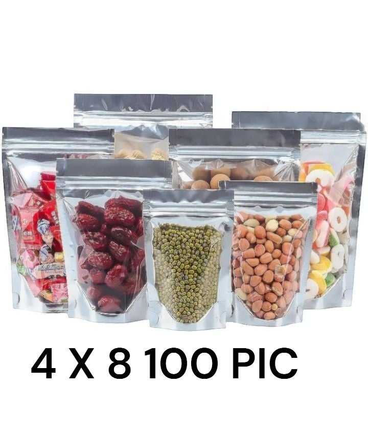 NAVNATH ENTERPRESS Reusable Standup Pouches 4 X 8 for Food Storage - Image 1