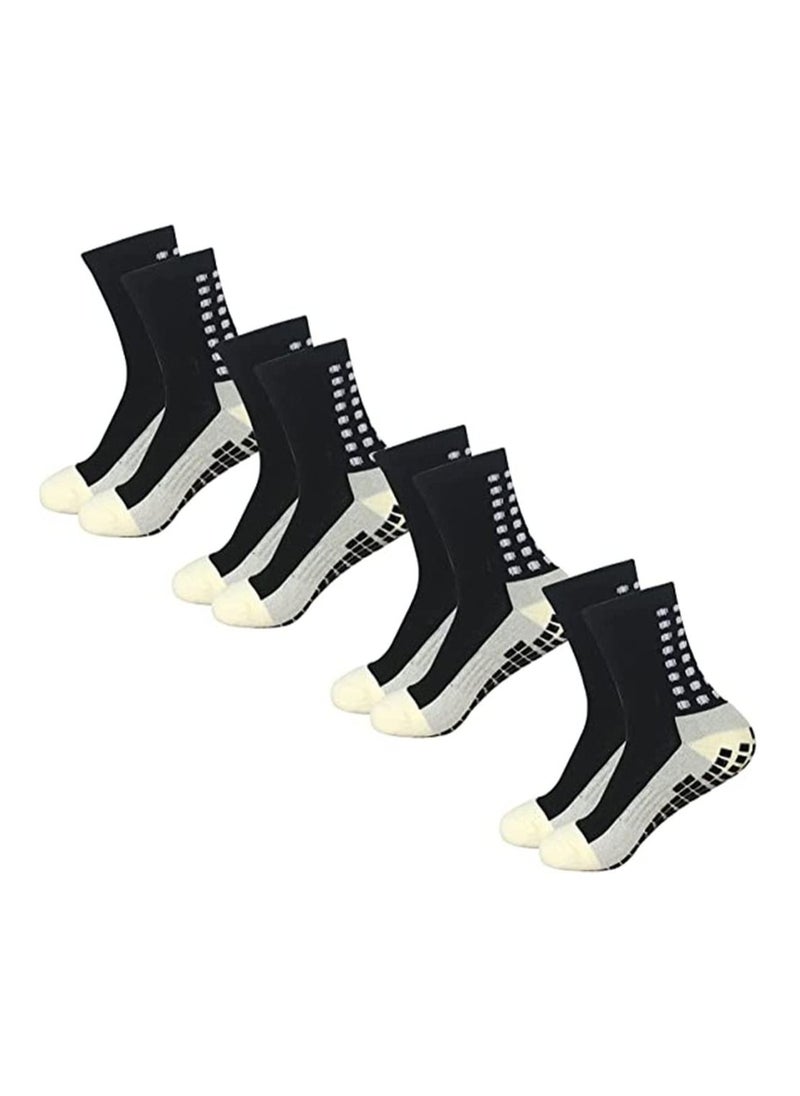 SYOSI - 4 Pcs Unisex Non Slip Sport Soccer Socks Breathable Comfortable Athletic Football Basketball Hockey Sports Grip Socks with Rubber Dots Unisex - Image 1