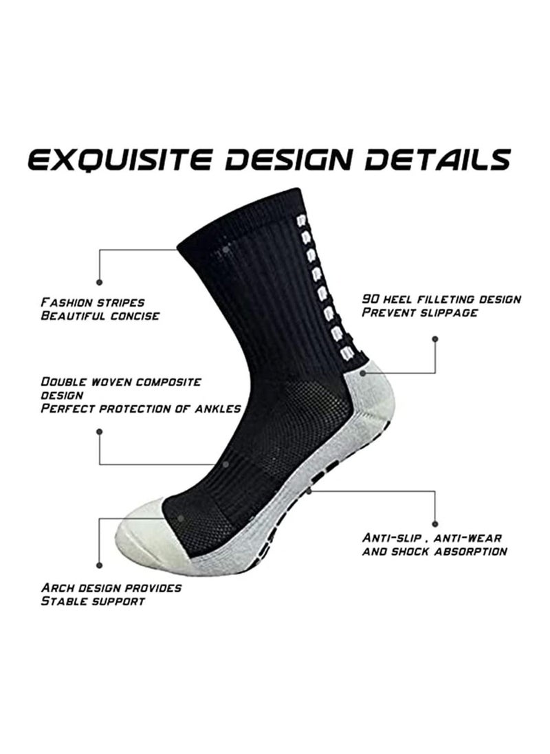 SYOSI - 4 Pcs Unisex Non Slip Sport Soccer Socks Breathable Comfortable Athletic Football Basketball Hockey Sports Grip Socks with Rubber Dots Unisex - Image 1