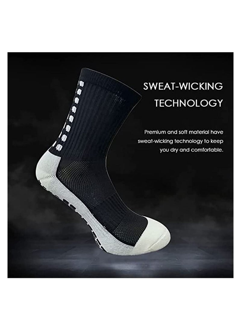 SYOSI - 4 Pcs Unisex Non Slip Sport Soccer Socks Breathable Comfortable Athletic Football Basketball Hockey Sports Grip Socks with Rubber Dots Unisex - Image 1