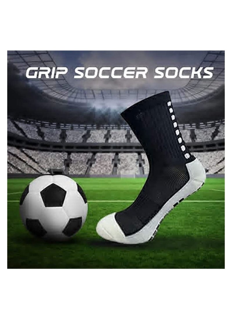 SYOSI - 4 Pcs Unisex Non Slip Sport Soccer Socks Breathable Comfortable Athletic Football Basketball Hockey Sports Grip Socks with Rubber Dots Unisex - Image 1