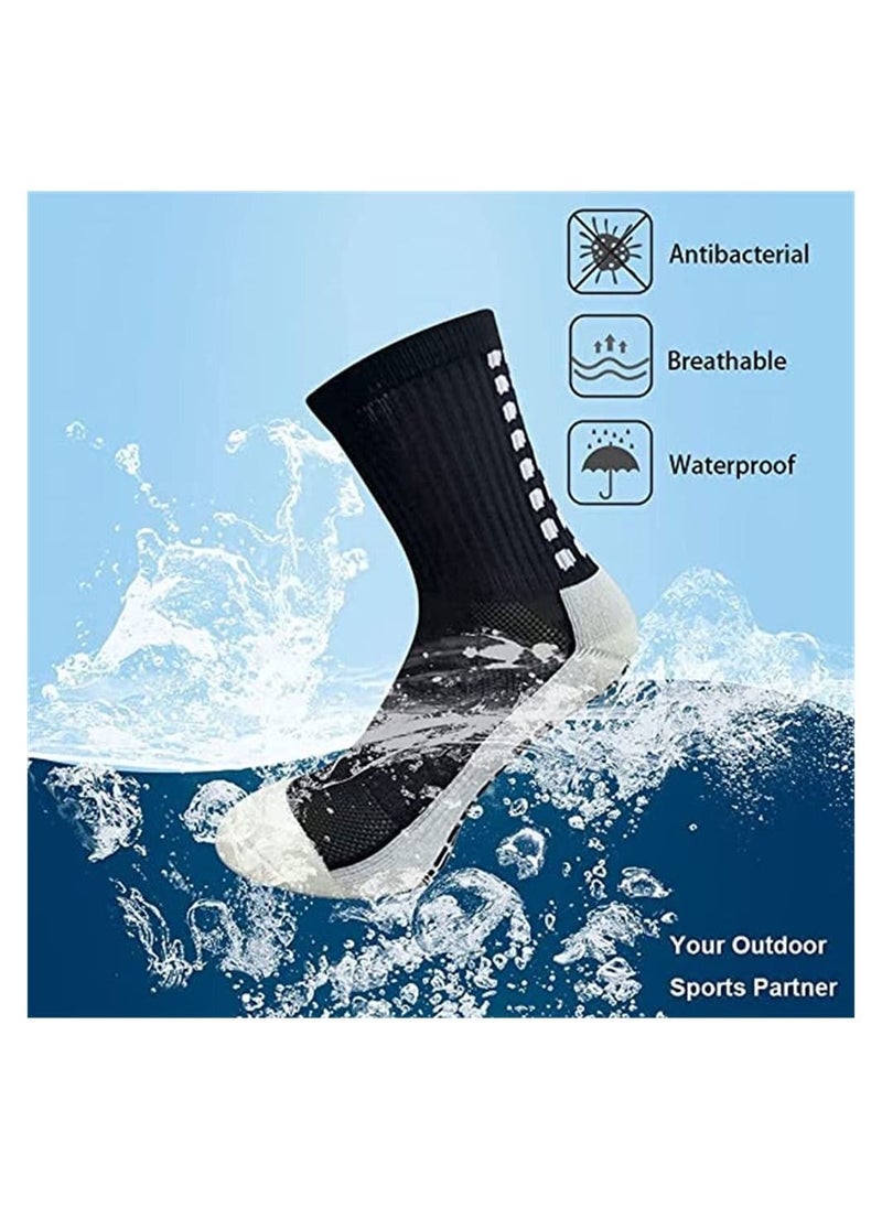 SYOSI - 4 Pcs Unisex Non Slip Sport Soccer Socks Breathable Comfortable Athletic Football Basketball Hockey Sports Grip Socks with Rubber Dots Unisex - Image 1