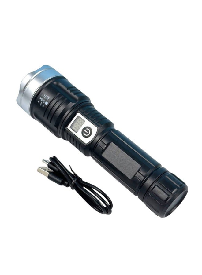 High-Intensity Long-Range Flashlight – Rechargeable, Telescopic Zoom, LCD Battery Display, Water-Resistant, White Laser Light for Outdoor Use - Image 4