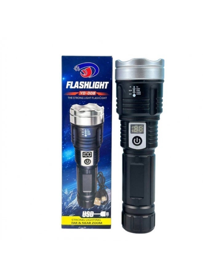 High-Intensity Long-Range Flashlight – Rechargeable, Telescopic Zoom, LCD Battery Display, Water-Resistant, White Laser Light for Outdoor Use - Image 5