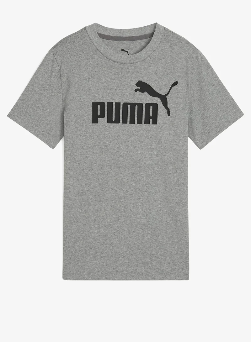 Puma Medium Gray Heather Youth Essential No.1 Logo T-Shirt  | Best Price UAE