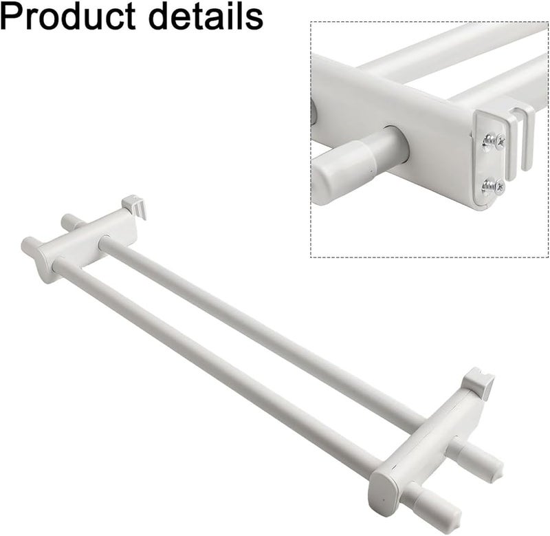 White No Drill Towel Rail For Radiator 50cm ABS Carbon Steel Space Saving Bathroom Organizer - Image 5