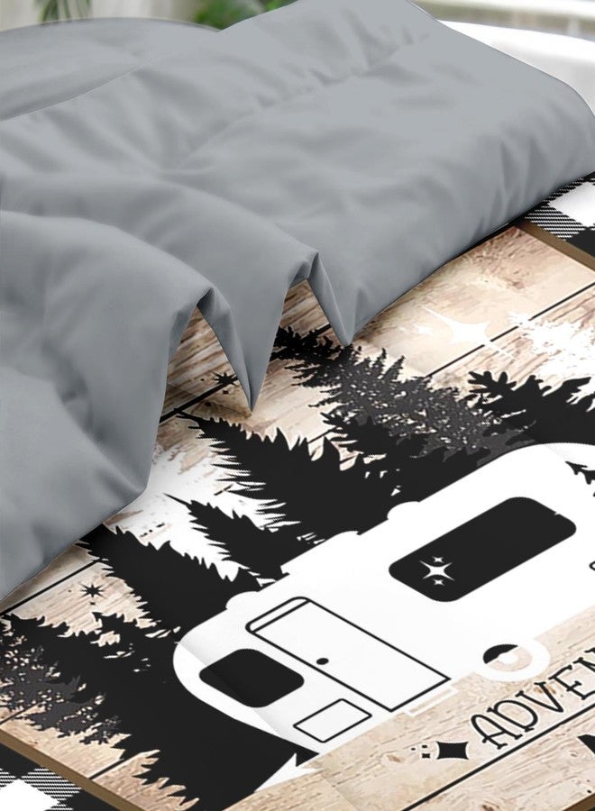 Pamnest Comforter Set Queen Size, Camper Rv Camping Car 7 Pcs Bedding for Kids and Adults, Truck Funny Grey Bed Sheet Sets with Fitted Sheet 2 Pillowcases & 2 Shams for Bedroom Bed Decor - Image 5