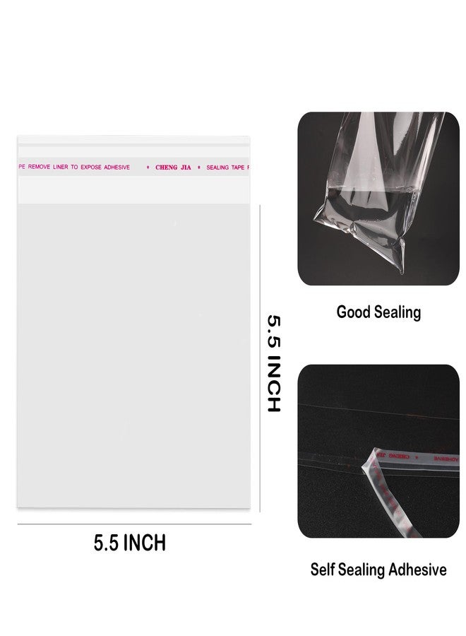 CUDICY 5.5x5.5Inches Clear Cellophane Bags, Self Sealing Thickened Gift Bag Resealable Plastic Wrap for Cookies Candy Goodie Treats and Party Favors (150 Pcs - Image 3