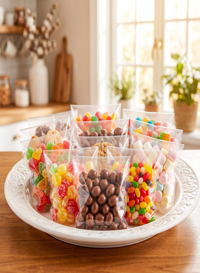 CUDICY 5.5x5.5Inches Clear Cellophane Bags, Self Sealing Thickened Gift Bag Resealable Plastic Wrap for Cookies Candy Goodie Treats and Party Favors (150 Pcs - Image 4