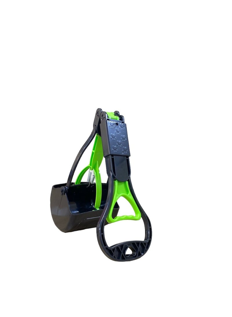 HAPPY PUSS foldable pet waste scoop, outdoor durable cleaning tool; Clean and pick up your pet waste. Portable picker for cats and dogs, green color - Image 1
