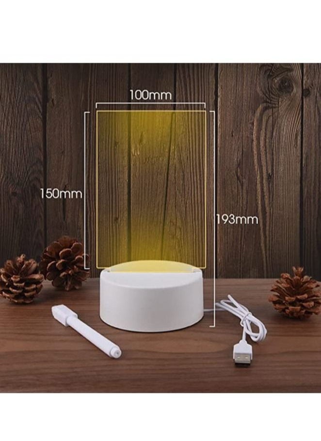 Generic - New Note Board Creative Led Night Light USB Message Board Rewritable Night Light with Message Board Children's Desktop Note Memo Board Desk Writing Lamp for Room Desktop Decor Gift - Image 1