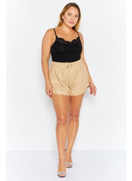 7 FOR ALL MANKIND Women Solid Basic Shorts, Beige  - Image 4