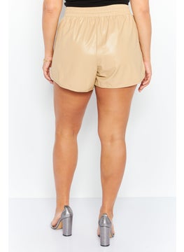 7 FOR ALL MANKIND Women Solid Basic Shorts, Beige  - Image 2