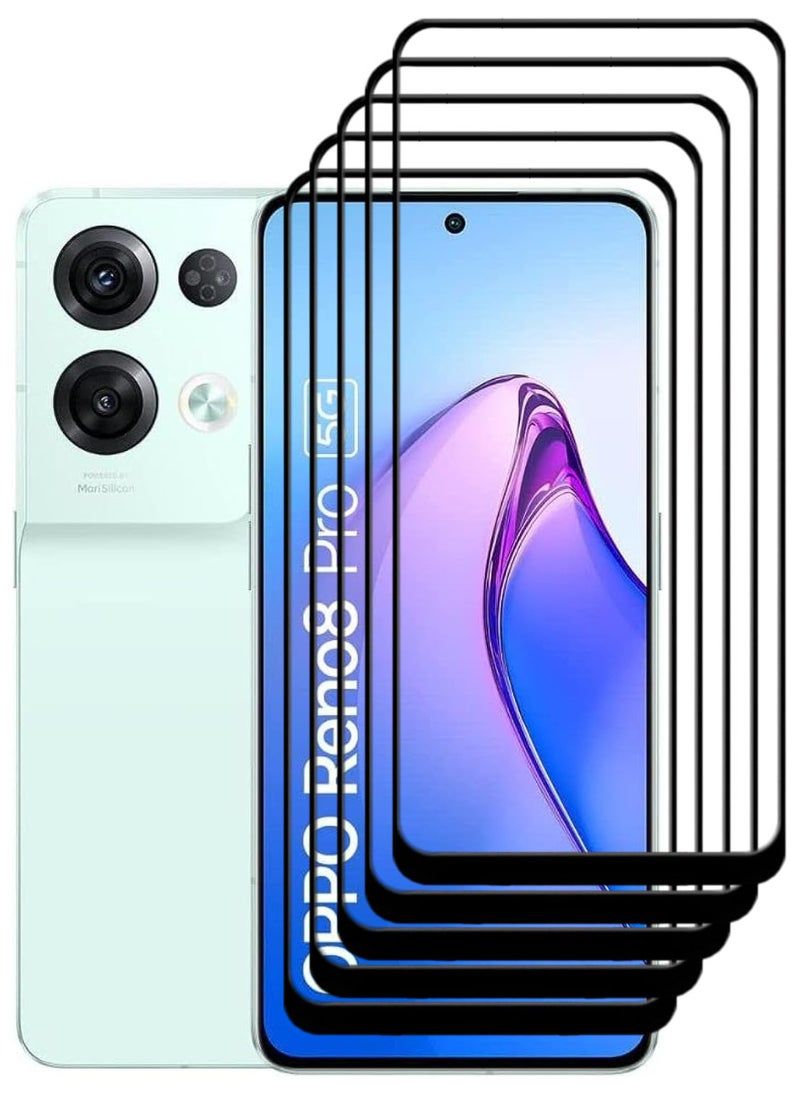 ACLIX 5 Pieces Antistatic ESD Dustproof Premium Quality High Definition Tempered Glass Screen Protector Designed For Oppo Reno8 Pro - Image 1