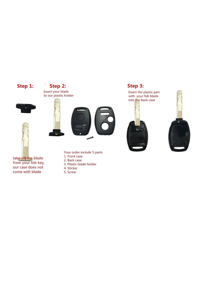 althiqahkey - For Honda Civic Accord Jazz Odyssey Remote Case 2 Button Key Shell Replacement Fix This Shell By Yourself Not Need Key Shop - Image 1