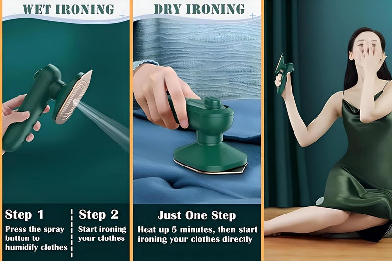 Mini Steam Iron - Designed for travelers, this 30-watt iron offers both dry and steam options for all fabric types. - Image 2