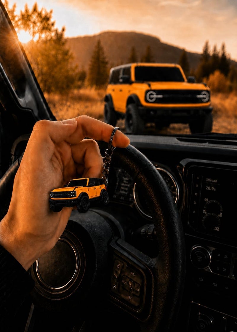 FOUR WHEEL BEAST إكسسوارات سلسلة مفاتيح برونكو - غطاء سلسلة مفاتيح بأربعة أبواب - تعديلات رائعة متوافقة مع فورد برونكو 2021 2022 2023 جودة عالمية مطورة اقتصادية - Image 5