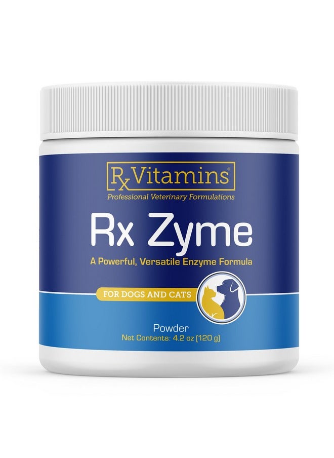 Rx Vitamins Rx Vitamins Rx Zyme Powder - Digestive Enzymes for Dogs & Cats - Anti Diarrhea for Dogs, Cat Constipation Relief, Anti-Bloating - Cat Digestive Support and Dog Gut Health - 120g  - Image 1